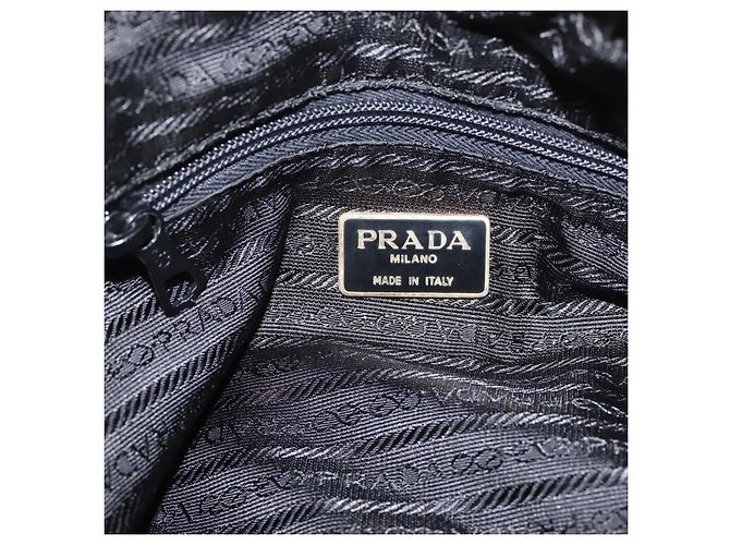 Bolsa de Ombro com Corrente PRADA Nylon Khaki Gold Auth 203875 Dourado Caqui - vista 19