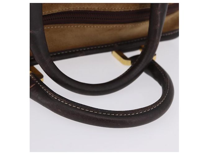 Borsa a mano LOEWE Amazona 32 in camoscio beige tono oro Auth ka6290 - vista 11