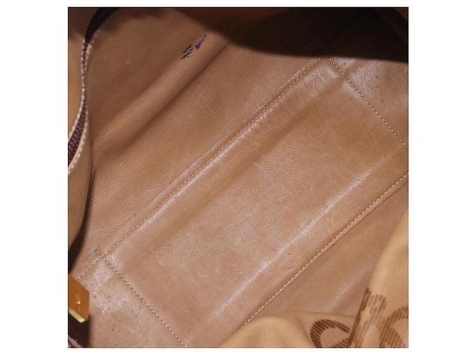 Borsa a mano LOEWE Amazona 32 in camoscio beige tono oro Auth ka6290 - vista 12