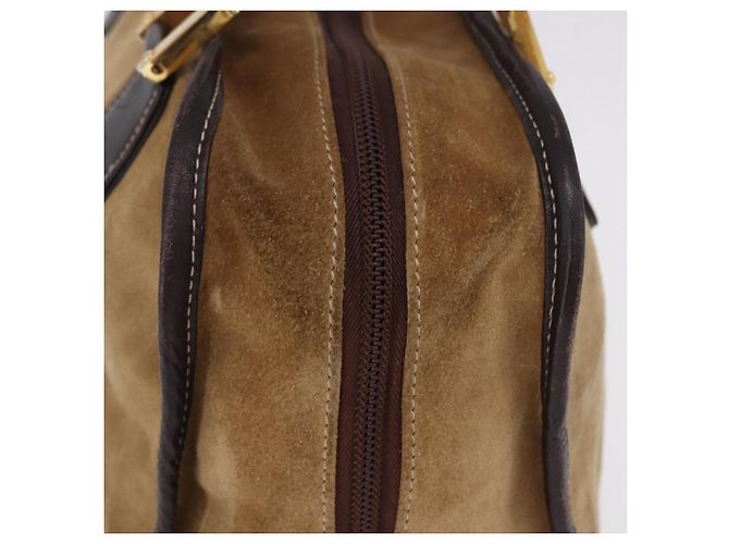 Borsa a mano LOEWE Amazona 32 in camoscio beige tono oro Auth ka6290 - vista 14