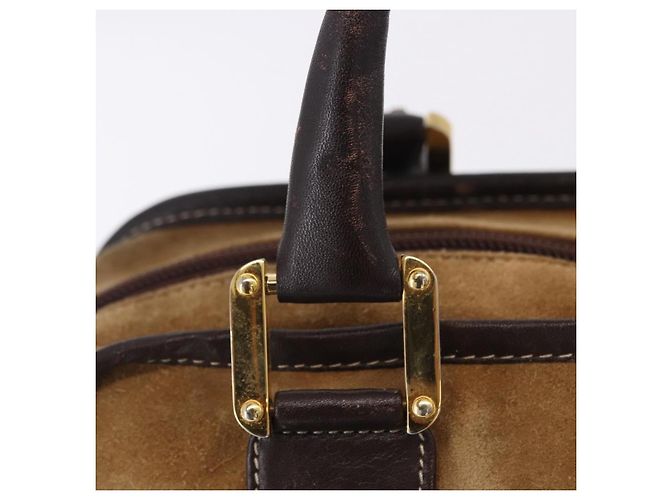 Borsa a mano LOEWE Amazona 32 in camoscio beige tono oro Auth ka6290 - vista 18