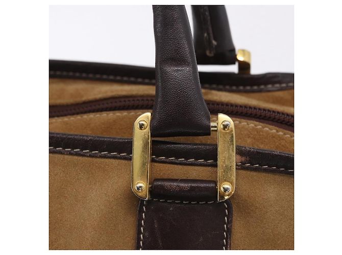Borsa a mano LOEWE Amazona 32 in camoscio beige tono oro Auth ka6290 - vista 19