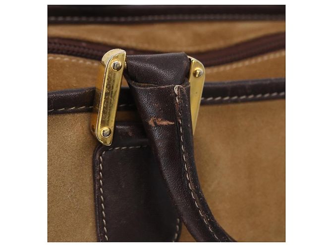 Borsa a mano LOEWE Amazona 32 in camoscio beige tono oro Auth ka6290 - vista 20
