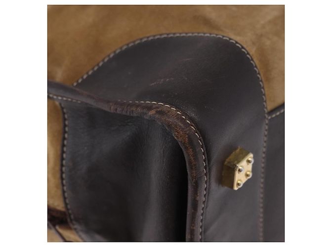 Borsa a mano LOEWE Amazona 32 in camoscio beige tono oro Auth ka6290 - vista 23