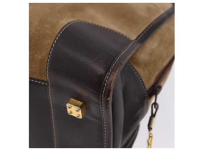 Borsa a mano LOEWE Amazona 32 in camoscio beige tono oro Auth ka6290 - vista 26