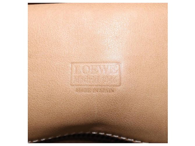 Borsa a mano LOEWE Amazona 32 in camoscio beige tono oro Auth ka6290 - vista 28