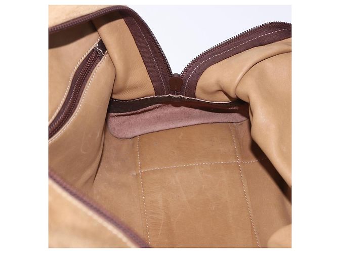 Borsa a mano LOEWE Amazona 32 in camoscio beige tono oro Auth ka6290 - vista 30