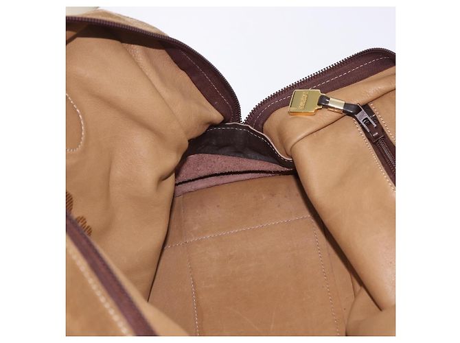 Borsa a mano LOEWE Amazona 32 in camoscio beige tono oro Auth ka6290 - vista 31