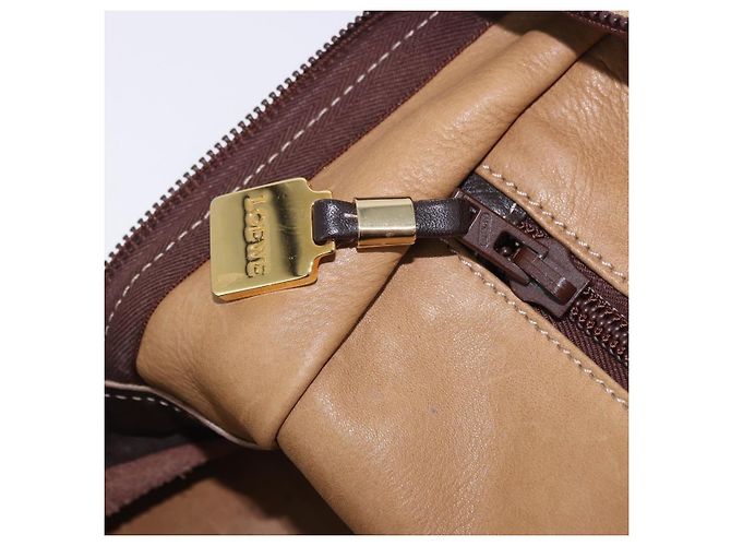 Borsa a mano LOEWE Amazona 32 in camoscio beige tono oro Auth ka6290 - vista 33