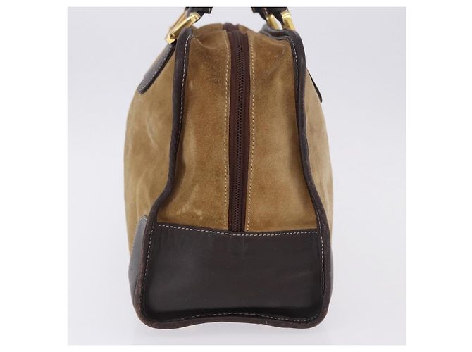 Borsa a mano LOEWE Amazona 32 in camoscio beige tono oro Auth ka6290 - vista 7