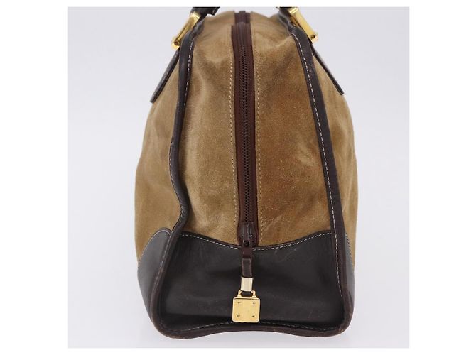 Borsa a mano LOEWE Amazona 32 in camoscio beige tono oro Auth ka6290 - vista 8