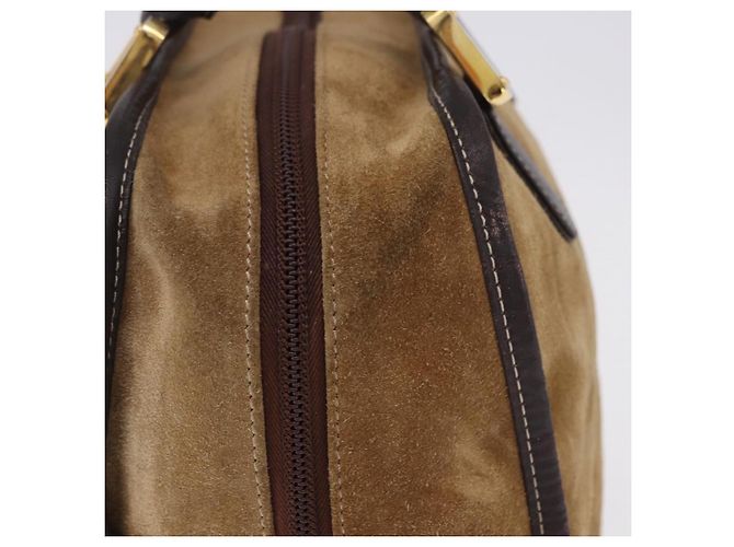 Borsa a mano LOEWE Amazona 32 in camoscio beige tono oro Auth ka6290 - vista 9
