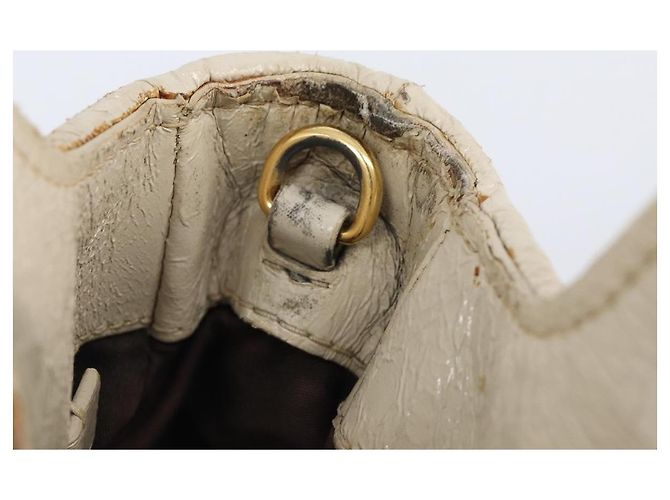 Borsa Miu Miu Matelassé in pelle verniciata 2way White Gold Auth 204394 Bianco D'oro - vista 11