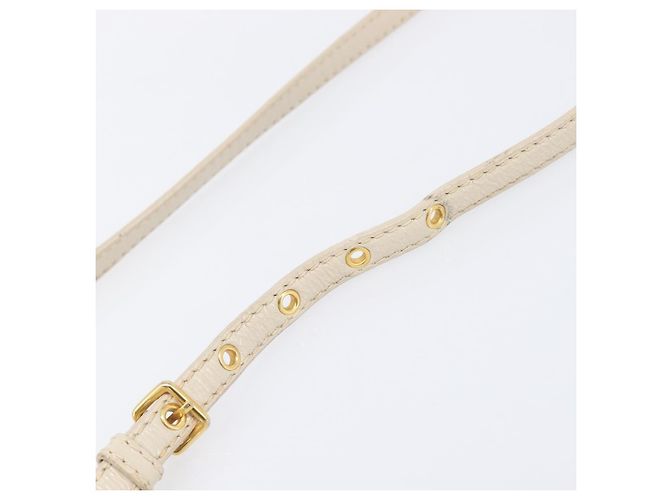 Borsa Miu Miu Matelassé in pelle verniciata 2way White Gold Auth 204394 Bianco D'oro - vista 18