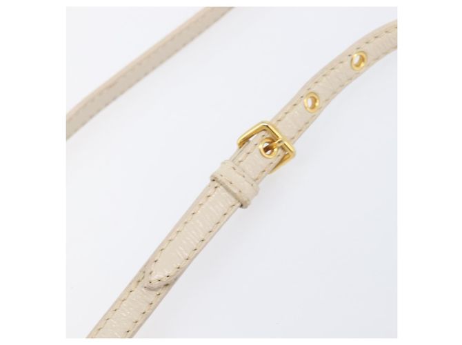 Borsa Miu Miu Matelassé in pelle verniciata 2way White Gold Auth 204394 Bianco D'oro - vista 19