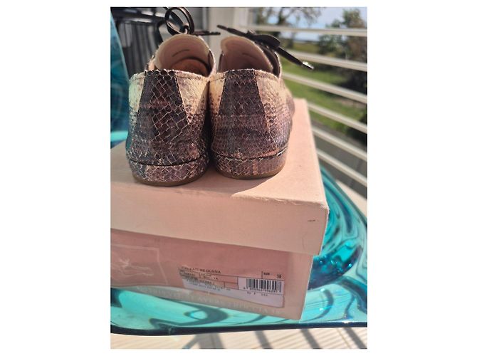 Miu Miu Python Print Calf Leather Oxford Shoes - view 5