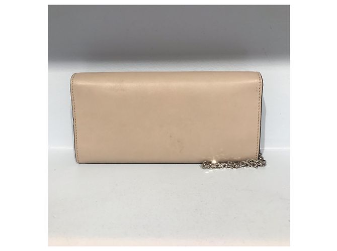 Borsa portafoglio Fendi in pelle beige - vista 4