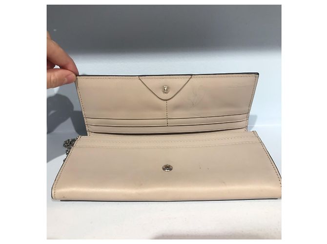 Borsa portafoglio Fendi in pelle beige - vista 7