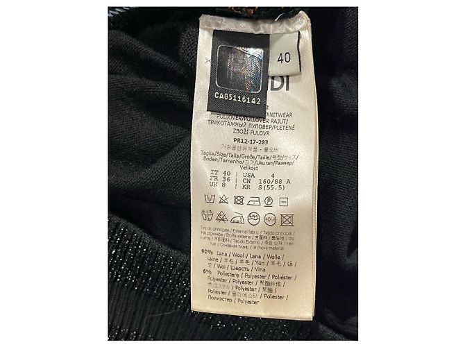 Camisola Fendi de pele Preto - vista 5