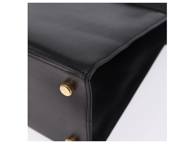 Borsa Salvatore Ferragamo Vala in pelle nera e oro autentica 205098 Nero D'oro - vista 18
