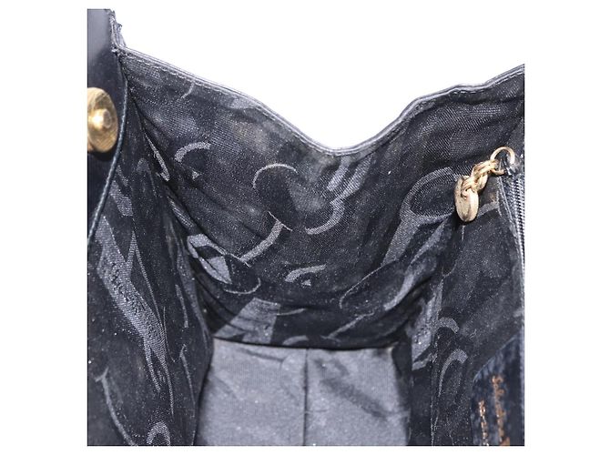 Borsa Salvatore Ferragamo Vala in pelle nera e oro autentica 205098 Nero D'oro - vista 21