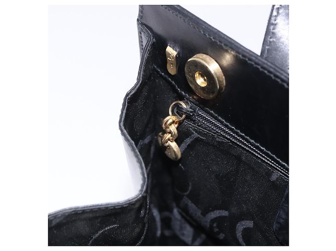 Borsa Salvatore Ferragamo Vala in pelle nera e oro autentica 205098 Nero D'oro - vista 22