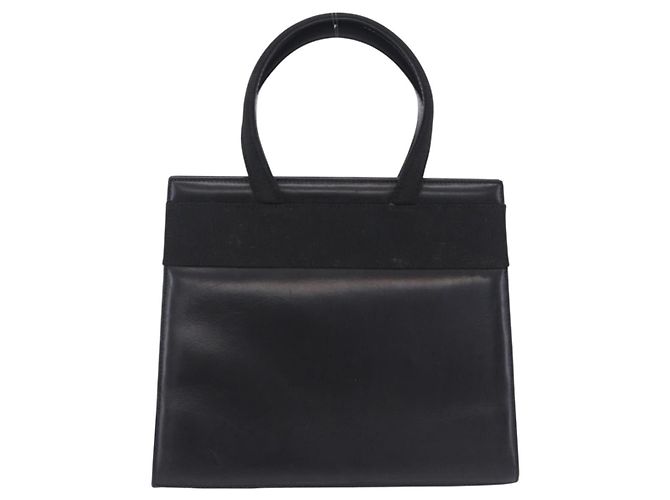 Borsa Salvatore Ferragamo Vala in pelle nera e oro autentica 205098 Nero D'oro - vista 3