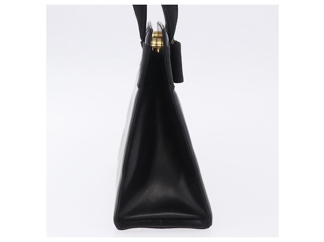 Borsa Salvatore Ferragamo Vala in pelle nera e oro autentica 205098 Nero D'oro - vista 6