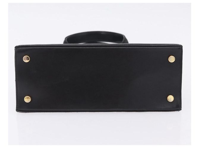 Borsa Salvatore Ferragamo Vala in pelle nera e oro autentica 205098 Nero D'oro - vista 7