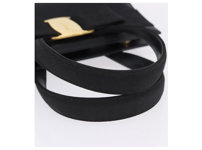 Borsa Salvatore Ferragamo Vala in pelle nera e oro autentica 205098 Nero D'oro - vista 8