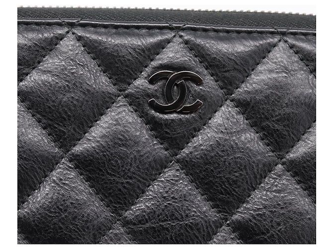 Portafoglio lungo CHANEL Matelasse in pelle nera CC Auth 204111V Nero - vista 18