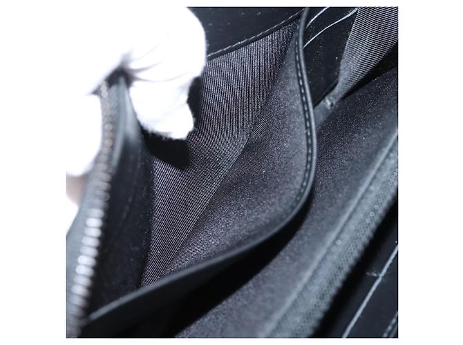 Portafoglio lungo CHANEL Matelasse in pelle nera CC Auth 204111V Nero - vista 20