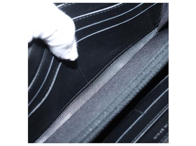 Portafoglio lungo CHANEL Matelasse in pelle nera CC Auth 204111V Nero - vista 21