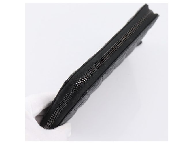 Portafoglio lungo CHANEL Matelasse in pelle nera CC Auth 204111V Nero - vista 5