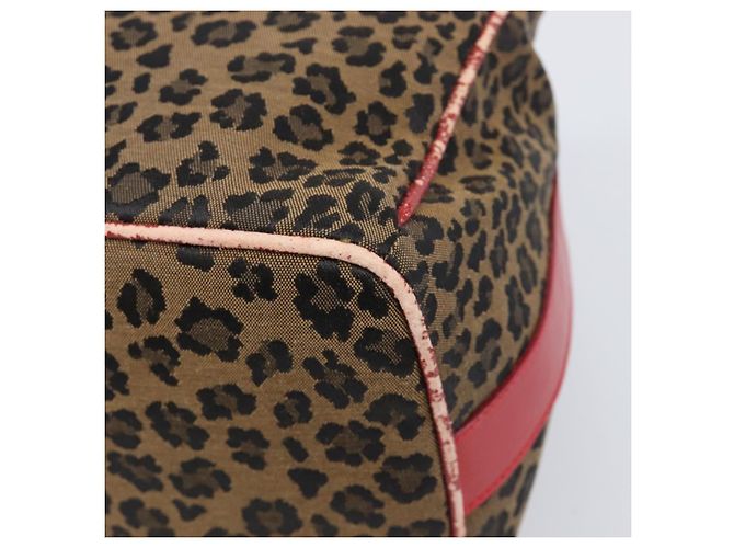 FENDI Vanity Kosmetiktasche Canvas Braun Goldfarben Leopard Auth 202585 Leopardenprint - Ansicht 16