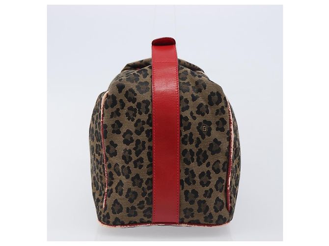 FENDI Vanity Kosmetiktasche Canvas Braun Goldfarben Leopard Auth 202585 Leopardenprint - Ansicht 3
