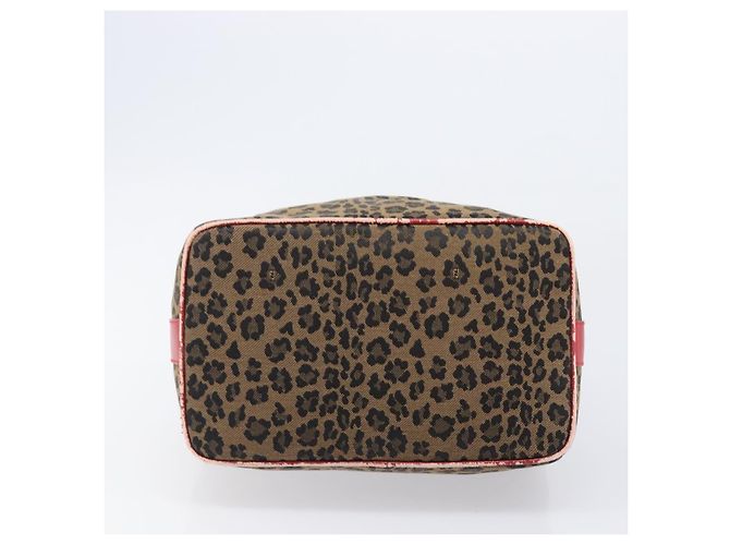 FENDI Vanity Kosmetiktasche Canvas Braun Goldfarben Leopard Auth 202585 Leopardenprint - Ansicht 5
