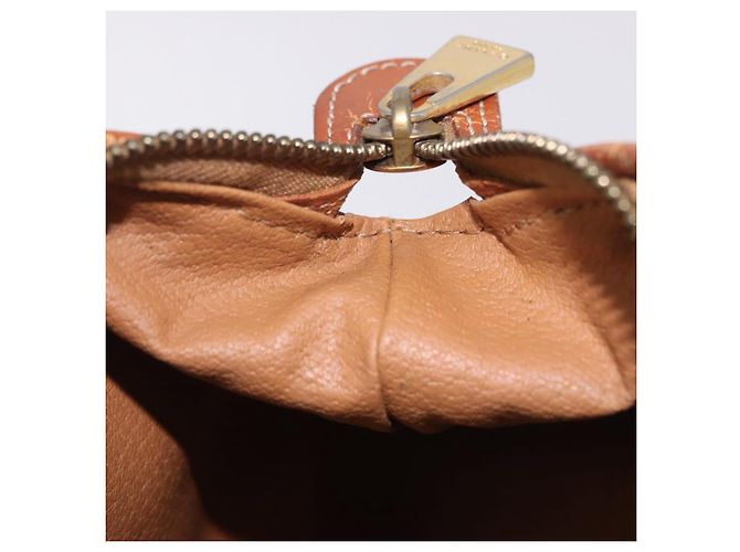 Céline Pouch CELINE Macadam Canvas PVC Leather Brown Gold Auth ki6839 Marrone D'oro - vista 10