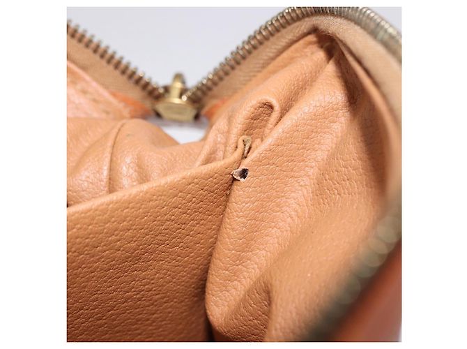 Céline Pouch CELINE Macadam Canvas PVC Leather Brown Gold Auth ki6839 Marrone D'oro - vista 11