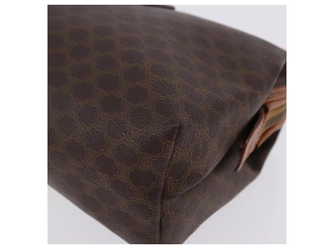 Céline Pouch CELINE Macadam Canvas PVC Leather Brown Gold Auth ki6839 Marrone D'oro - vista 15