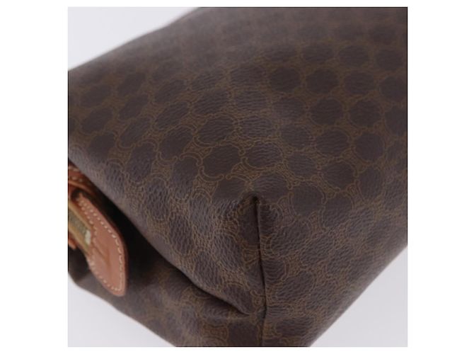 Céline Pouch CELINE Macadam Canvas PVC Leather Brown Gold Auth ki6839 Marrone D'oro - vista 16