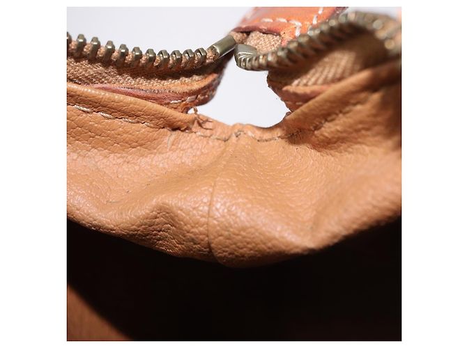 Céline Pouch CELINE Macadam Canvas PVC Leather Brown Gold Auth ki6839 Marrone D'oro - vista 23