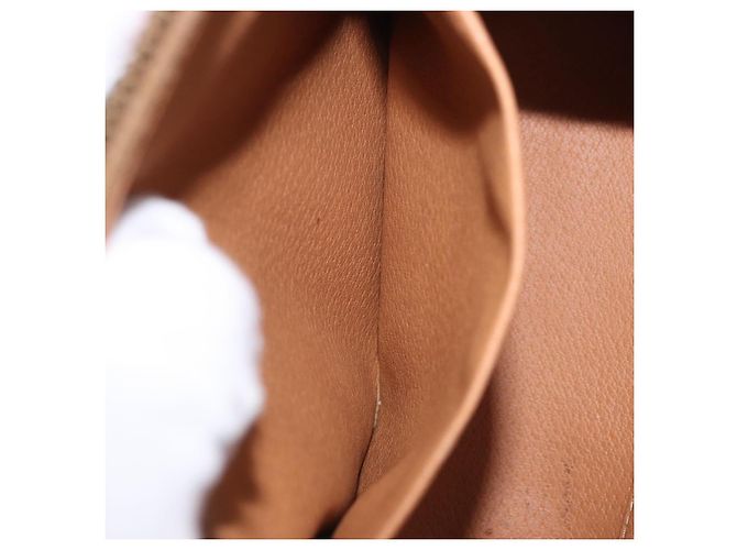 Céline Pouch CELINE Macadam Canvas PVC Leather Brown Gold Auth ki6839 Marrone D'oro - vista 24