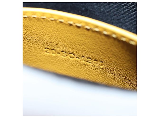 Christian Dior Trotter Canvas Rock Shoulder Pouch Yellow Silver Auth 203620M Argento Giallo - vista 11