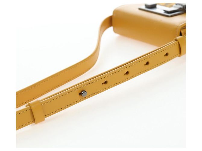 Christian Dior Trotter Canvas Rock Shoulder Pouch Yellow Silver Auth 203620M Argento Giallo - vista 8