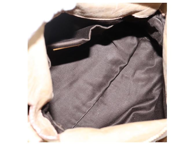 Borsa a mano Miu Miu Vitellolux 2way Beige Gold Auth 204412V D'oro - vista 10