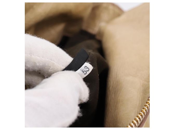 Borsa a mano Miu Miu Vitellolux 2way Beige Gold Auth 204412V D'oro - vista 11