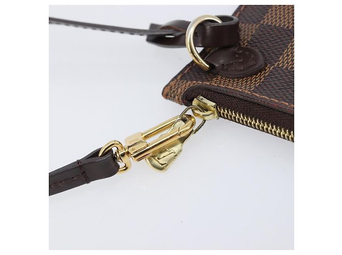 LOUIS VUITTON Damier Ebene Neverfull MM Pouch LV Auth 204437A - vista 10