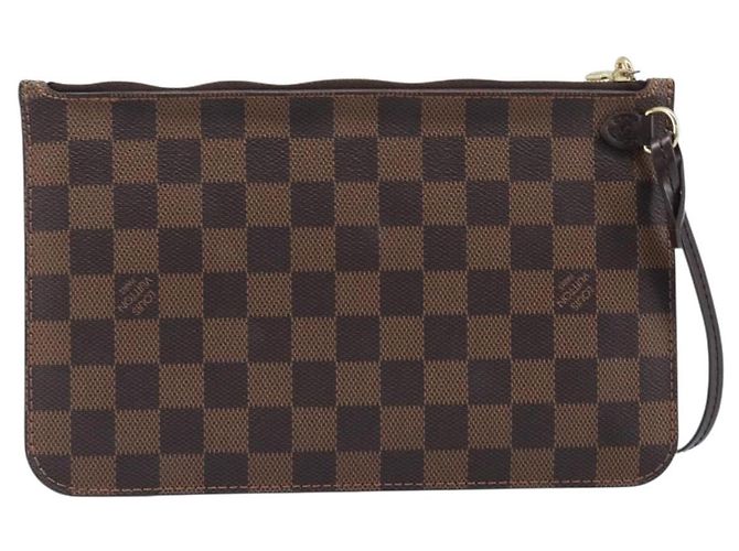LOUIS VUITTON Damier Ebene Neverfull MM Pouch LV Auth 204437A - vista 2