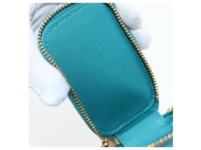 Miu Miu Matelasse Neck Pouch Leather Green Gold Auth 197292M D'oro Verde - vista 22